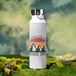 Botella De Agua Las montañas de colores pastel son grises monocíri