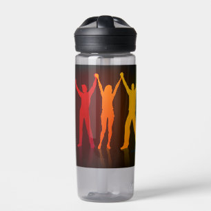 Botella De Agua Las seis siluetas de pie de Slipperyjoe con los br