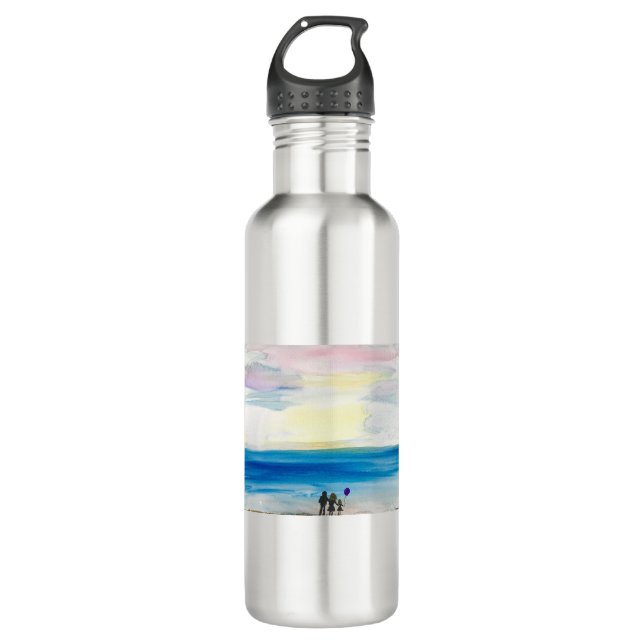 Botella De Agua Las vacaciones de sol en la playa adoran (Anverso)