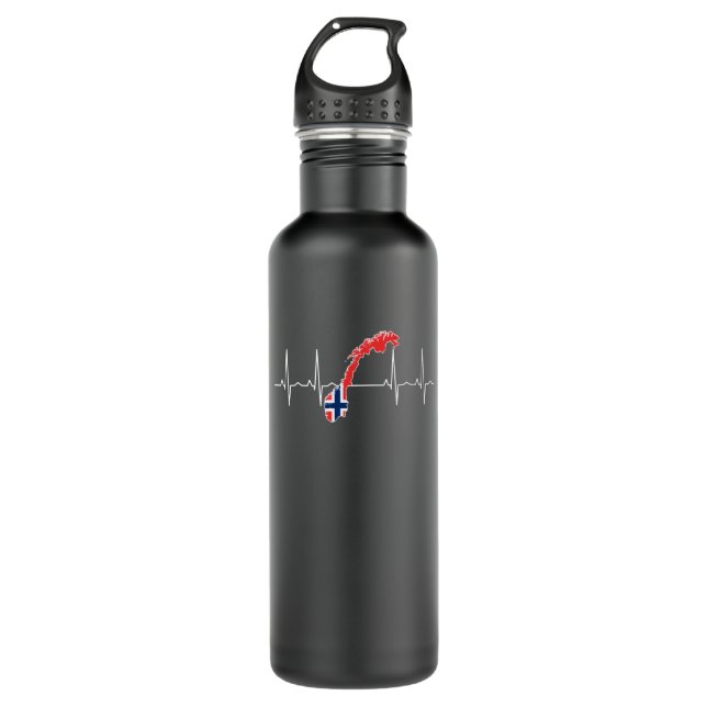 Botella De Agua Latido de la bandera noruega (Anverso)