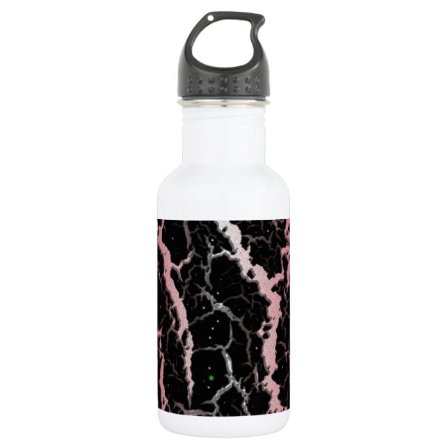 Botella De Agua Lava Espacial Agrietada - Blanco/Coral (Anverso)