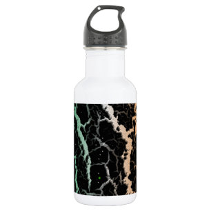 Botella De Agua Lava Espacial Agrietada - Verde/Blanco/Naranja