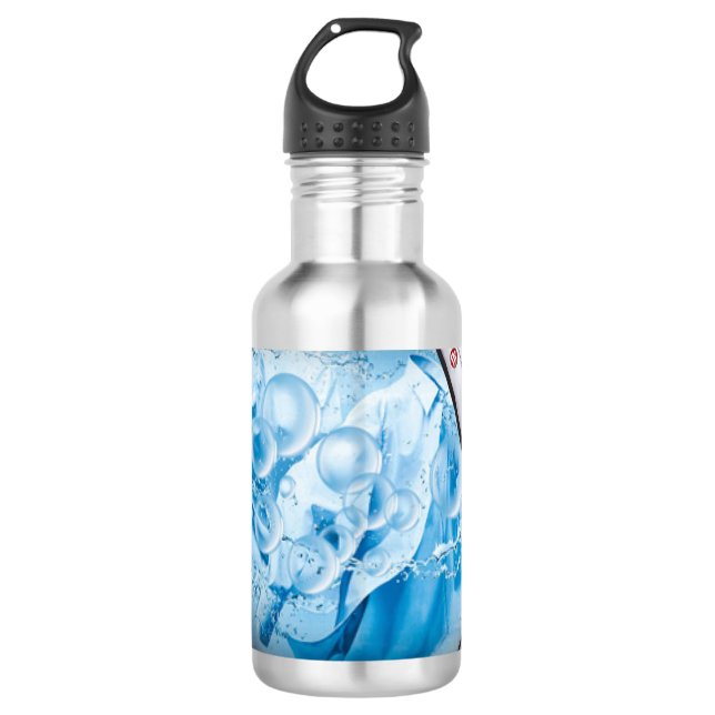 Botella De Agua lavadora con marco plateado animada (Anverso)