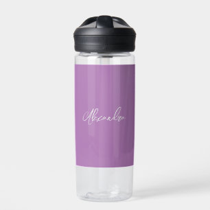 Botella De Agua Lavanda de nombre propio de caligrafía plana minim