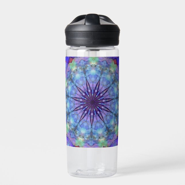 Botella de agua Lavender Starburst Mandala (Delante)