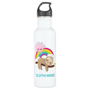 Botella De Agua Lazy Slote lindo con sol y arcoiris