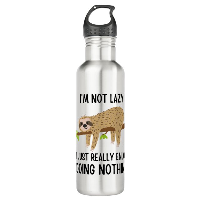 Botella De Agua Lazy Sloth no hace nada (Anverso)
