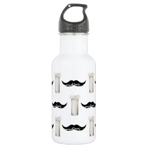 Botella De Agua Leche Mustache