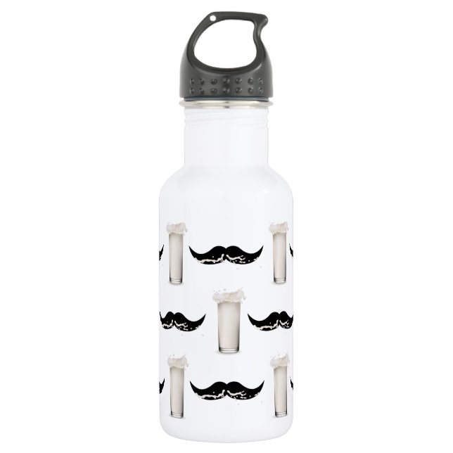 Botella De Agua Leche Mustache (Anverso)