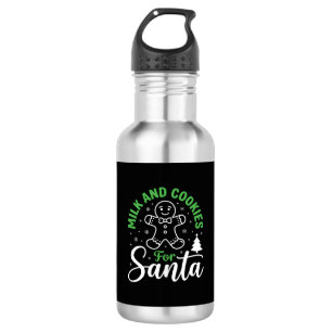 Botella De Agua Leche y Galletas de Navidad para Santa