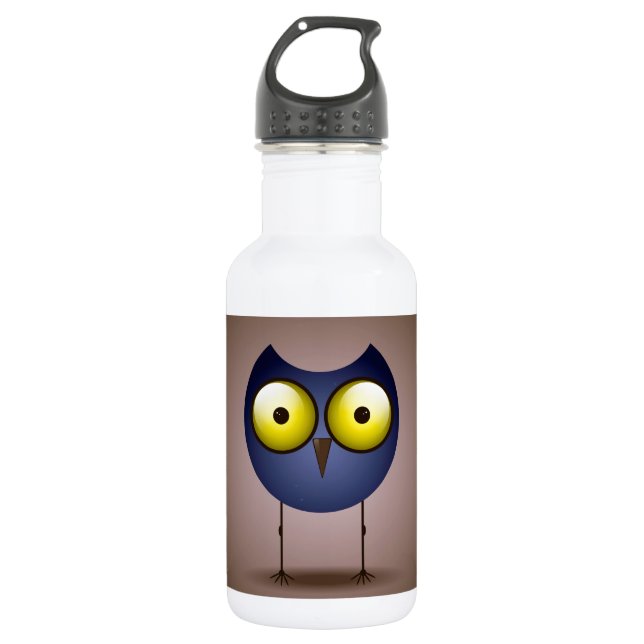 Botella De Agua Lechuza azul ojos grandes (Anverso)