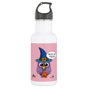 Botella De Agua Lechuza del asistente del personalizado - Truco o