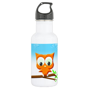 Botella De Agua Lechuza pequeña en una rama