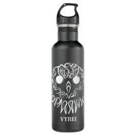 Botella De Agua Lechuza Tribal Negra y Blanca