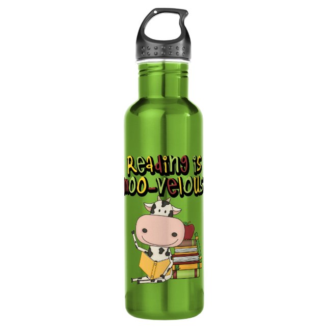 Botella De Agua Leer es Moo-velous (Anverso)