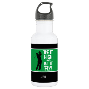 Botella De Agua Lema de humor deportivo de golf camiseta negra ver