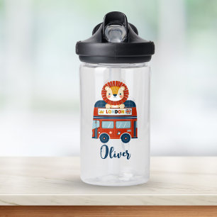 Botella De Agua León adorable en autobús de dos pisos de Londres