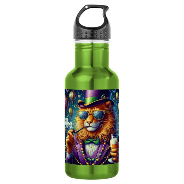 Botella De Agua León/Mardi Gras de Luisiana  (Anverso)