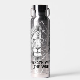 Botella De Agua León surrealista en blanco y negro Web Motivaciona
