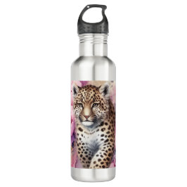 Botella de agua Leopard Cub & Rosas
