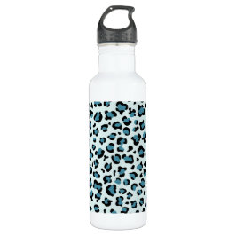 Botella De Agua Leopard Print, Leopard Spots, Blue Leopard