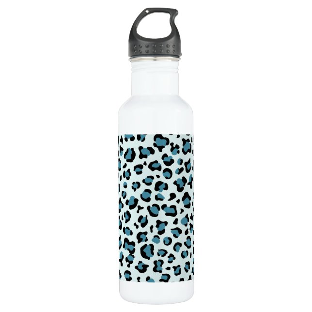 Botella De Agua Leopard Print, Leopard Spots, Blue Leopard (Anverso)