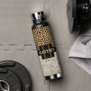 Botella De Agua Leopard Spot Marble Monograma
