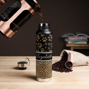 Botella De Agua Leopard Spot Pw Impresiones Diamante de imitación