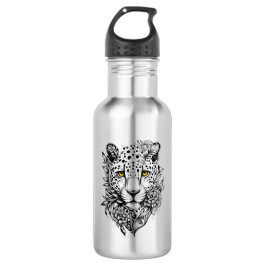 Botella De Agua Leopard Wild Animal Nature Ilustracion Tattoo