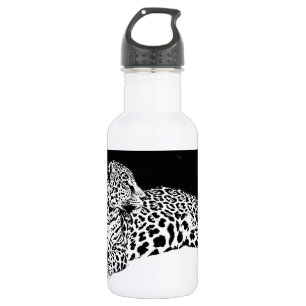 Botella De Agua Leopardo blanco y negro