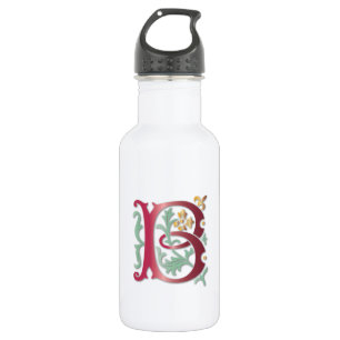 Botella De Agua Letra B Monograma Fleur de lis