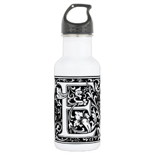 Botella De Agua Letra E Monograma Medieval Art Nouveau