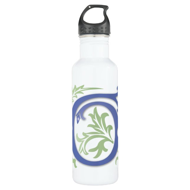 Botella De Agua Letra G Monograma con Swirls (Anverso)