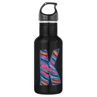 Botella De Agua Letra K Colorida como en Kay