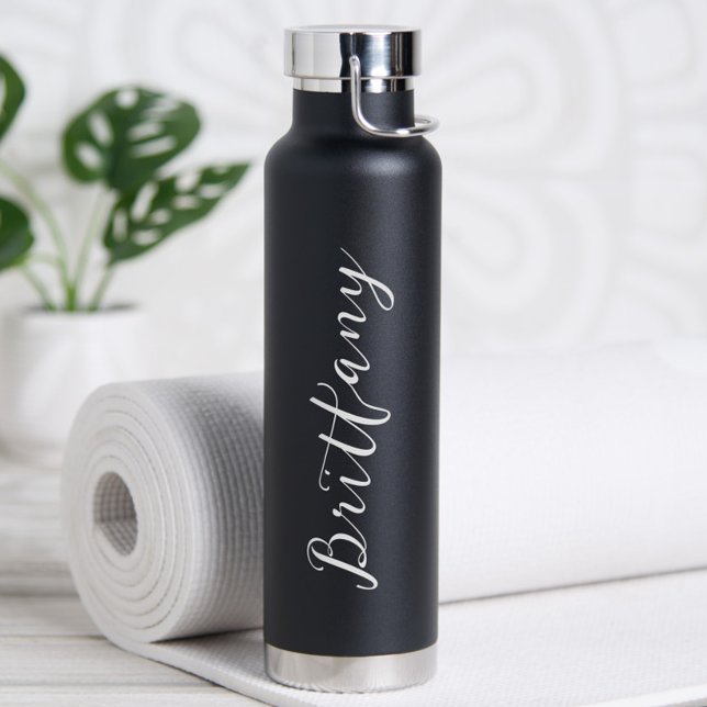 Botella De Agua Letra Modernista Minimalista Personalizada (Personalized Water Bottle with Name - perfect as a birthday gift, bridesmaid gift or for the bride!)