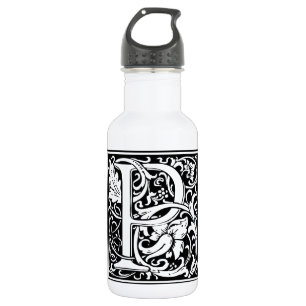 Botella De Agua Letra P Monograma Medieval Art Nouveau