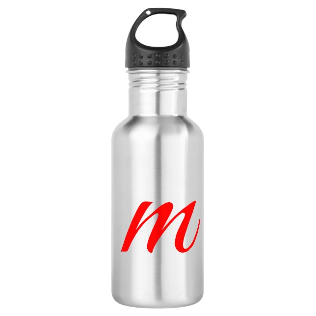 Botella De Agua Letra roja monograma profesional moderno (Anverso)