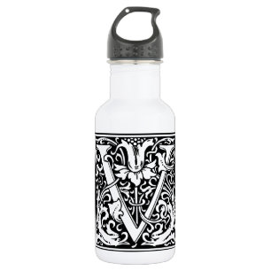 Botella De Agua Letra V Monograma Medieval Art Nouveau