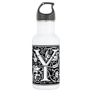 Botella De Agua Letra Y Monograma Medieval Art Nouveau