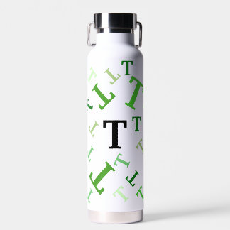 Botella de agua - Letras agitadas en verde