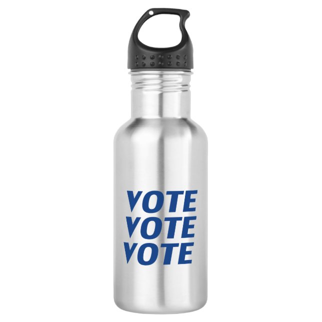 Botella De Agua letras azules de "voto" (Anverso)