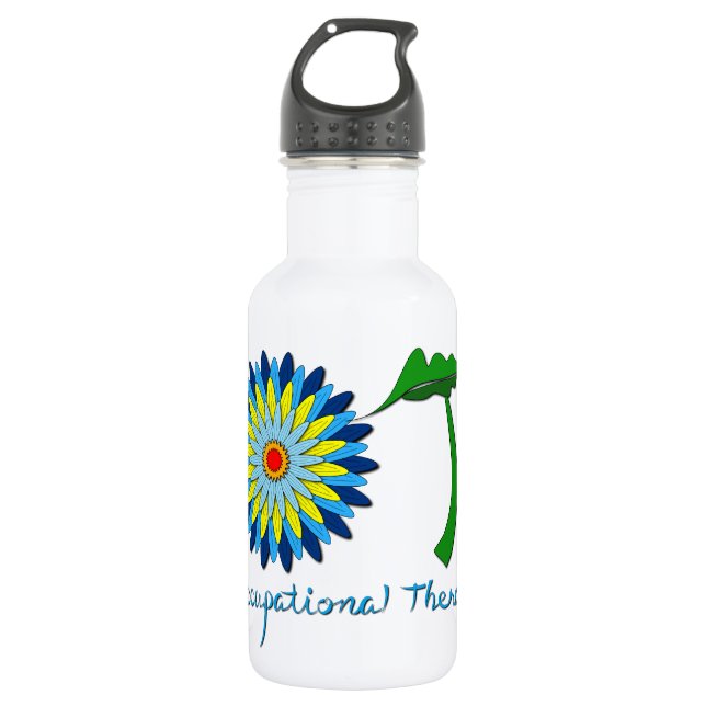 Botella De Agua Letras de florecimiento de OT (Anverso)