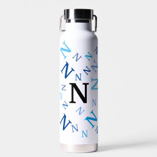 Botella de agua - Letras despedazadas en azul