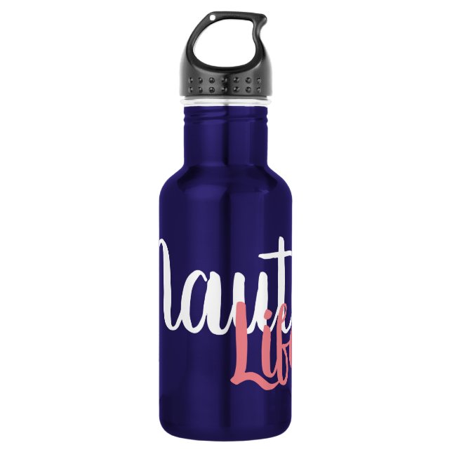 Botella De Agua letras divertidas tropicales de NAUTI LIFE | (Anverso)