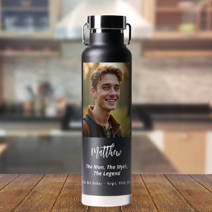 Botella De Agua Leyenda del mito del fotógrafo negro de cumpleaños