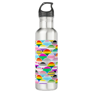 Botella De Agua LGBTQIA+ Queer Scalloped Pride Flag Fans