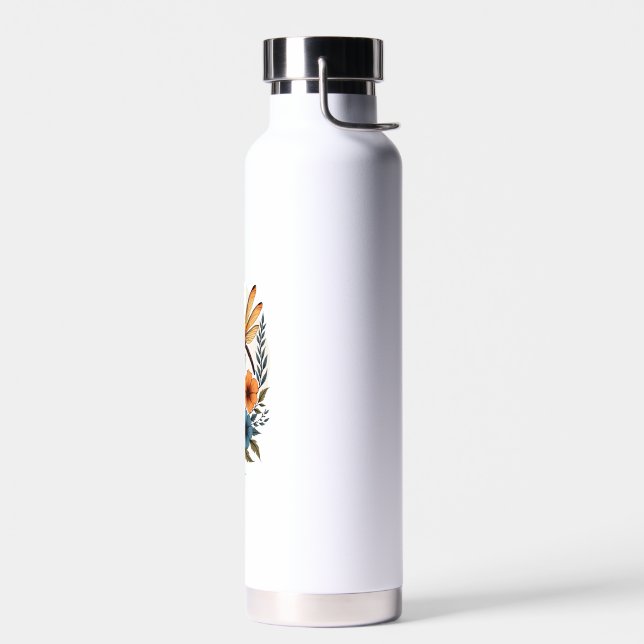 Botella De Agua Libélula Floral Boho (Izquierdo)
