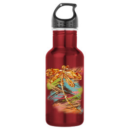 Botella De Agua Libélula Splash Naranja