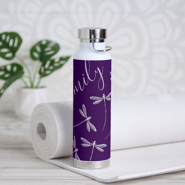 Botella De Agua Libélulas en vuelo personalizadas  (Yoga)