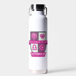 Botella De Agua Libra Crest de Cumpleaños™ para 1-23 de Octubre